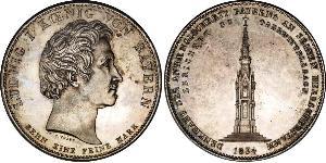 1 Thaler Royaume de Bavière (1806 - 1918) Argent Louis Ier de Bavière(1786 – 1868)