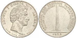 1 Thaler Royaume de Bavière (1806 - 1918) Argent Louis Ier de Bavière(1786 – 1868)