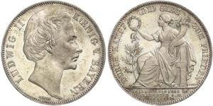 1 Thaler Royaume de Bavière (1806 - 1918) Argent Louis II de Bavière (1845-1886)(1845 – 1886)