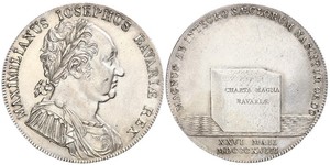 1 Thaler Royaume de Bavière (1806 - 1918) Argent Maximilien Ier de Bavière (roi) (1756 - 1825)