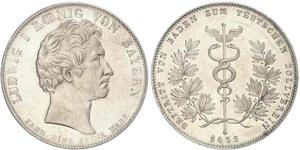 1 Thaler Royaume de Bavière (1806 - 1918) Argent Louis Ier de Bavière(1786 – 1868)