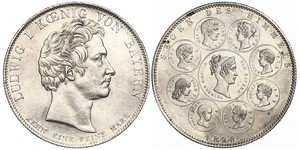 1 Thaler Royaume de Bavière (1806 - 1918) Argent Louis Ier de Bavière(1786 – 1868)
