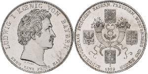 1 Thaler Royaume de Bavière (1806 - 1918) Argent Louis Ier de Bavière(1786 – 1868)