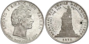 1 Thaler Royaume de Bavière (1806 - 1918) Argent Louis Ier de Bavière(1786 – 1868)