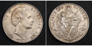 1 Thaler Royaume de Bavière (1806 - 1918) Argent Louis II de Bavière (1845-1886)(1845 – 1886)