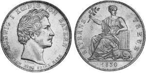 1 Thaler Royaume de Bavière (1806 - 1918) Argent Louis Ier de Bavière(1786 – 1868)