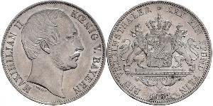 1 Thaler Royaume de Bavière (1806 - 1918) Argent Maximilien II de Bavière(1811 - 1864)