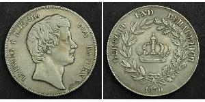 1 Thaler Royaume de Bavière (1806 - 1918) Argent Louis Ier de Bavière(1786 – 1868)