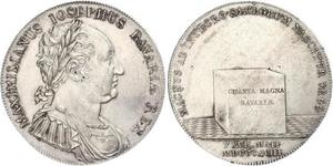 1 Thaler Royaume de Bavière (1806 - 1918) Argent Maximilien Ier de Bavière (roi) (1756 - 1825)