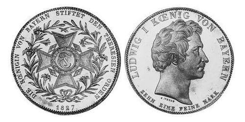 1 Thaler Royaume de Bavière (1806 - 1918) Argent Louis Ier de Bavière(1786 – 1868)