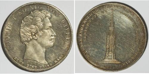 1 Thaler Royaume de Bavière (1806 - 1918) Argent Louis Ier de Bavière(1786 – 1868)
