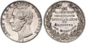 1 Thaler Royaume de Hanovre (1814 - 1866) Argent Georges V de Hanovre (1819 - 1878)