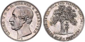 1 Thaler Royaume de Hanovre (1814 - 1866) Argent Georges V de Hanovre (1819 - 1878)