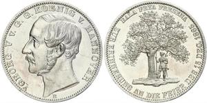 1 Thaler Royaume de Hanovre (1814 - 1866) Argent Georges V de Hanovre (1819 - 1878)