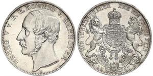1 Thaler Royaume de Hanovre (1814 - 1866) Argent Georges V de Hanovre (1819 - 1878)