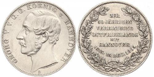 1 Thaler Royaume de Hanovre (1814 - 1866) Argent Georges V de Hanovre (1819 - 1878)
