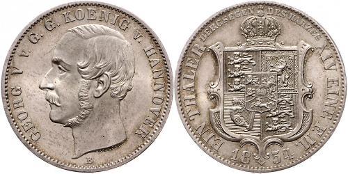 1 Thaler Royaume de Hanovre (1814 - 1866) Argent Georges V de Hanovre (1819 - 1878)