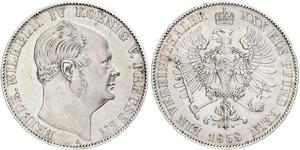 1 Thaler Royaume de Prusse (1701-1918) Argent Frédéric-Guillaume IV de Prusse (1795 - 1861)