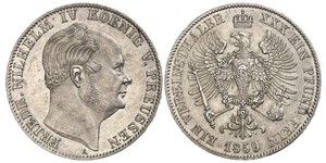 1 Thaler Royaume de Prusse (1701-1918) Argent Frédéric-Guillaume IV de Prusse (1795 - 1861)