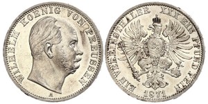 1 Thaler Royaume de Prusse (1701-1918) Argent Wilhelm I, German Emperor (1797-1888)