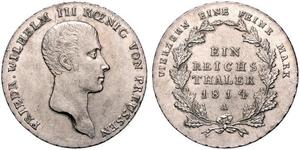 1 Thaler Royaume de Prusse (1701-1918) Argent Frédéric-Guillaume III de Prusse (1770 -1840)