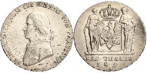 1 Thaler Royaume de Prusse (1701-1918) Argent Frédéric-Guillaume III de Prusse (1770 -1840)