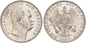 1 Thaler Royaume de Prusse (1701-1918) Argent Wilhelm I, German Emperor (1797-1888)