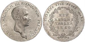 1 Thaler Royaume de Prusse (1701-1918) Argent Frédéric-Guillaume III de Prusse (1770 -1840)