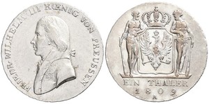 1 Thaler Royaume de Prusse (1701-1918) Argent Frédéric-Guillaume III de Prusse (1770 -1840)