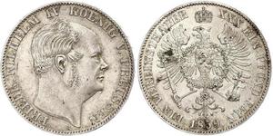 1 Thaler Royaume de Prusse (1701-1918) Argent Frédéric-Guillaume IV de Prusse (1795 - 1861)