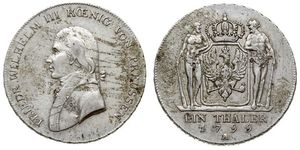 1 Thaler Royaume de Prusse (1701-1918) Argent Frédéric-Guillaume III de Prusse (1770 -1840)
