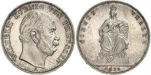 1 Thaler Royaume de Prusse (1701-1918) Argent Wilhelm I, German Emperor (1797-1888)