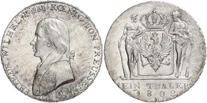 1 Thaler Royaume de Prusse (1701-1918) Argent Frédéric-Guillaume III de Prusse (1770 -1840)