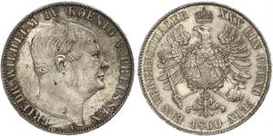 1 Thaler Royaume de Prusse (1701-1918) Argent Frédéric-Guillaume IV de Prusse (1795 - 1861)