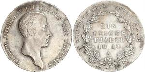 1 Thaler Royaume de Prusse (1701-1918) Argent Frédéric-Guillaume III de Prusse (1770 -1840)