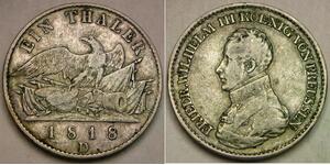 1 Thaler Royaume de Prusse (1701-1918) Argent Frédéric-Guillaume III de Prusse (1770 -1840)