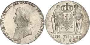 1 Thaler Royaume de Prusse (1701-1918) Argent Frédéric-Guillaume III de Prusse (1770 -1840)