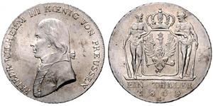 1 Thaler Royaume de Prusse (1701-1918) Argent Frédéric-Guillaume III de Prusse (1770 -1840)