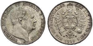 1 Thaler Royaume de Prusse (1701-1918) Argent Frédéric-Guillaume IV de Prusse (1795 - 1861)