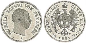 1 Thaler Royaume de Prusse (1701-1918) Argent Wilhelm I, German Emperor (1797-1888)