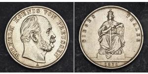 1 Thaler Royaume de Prusse (1701-1918) Argent Wilhelm I, German Emperor (1797-1888)