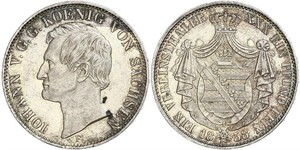 1 Thaler Royaume de Saxe (1806 - 1918) Argent Jean Ier de Saxe (1801-1873)