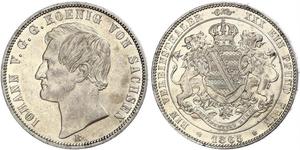 1 Thaler Royaume de Saxe (1806 - 1918) Argent Jean Ier de Saxe (1801-1873)