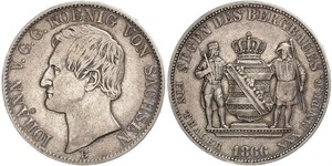 1 Thaler Royaume de Saxe (1806 - 1918) Argent Jean Ier de Saxe (1801-1873)