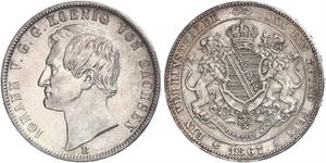 1 Thaler Royaume de Saxe (1806 - 1918) Argent Jean Ier de Saxe (1801-1873)