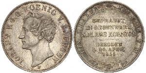 1 Thaler Royaume de Saxe (1806 - 1918) Argent Jean Ier de Saxe (1801-1873)