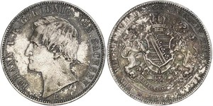 1 Thaler Royaume de Saxe (1806 - 1918) Argent Jean Ier de Saxe (1801-1873)