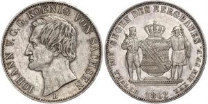 1 Thaler Royaume de Saxe (1806 - 1918) Argent Jean Ier de Saxe (1801-1873)
