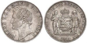 1 Thaler Royaume de Saxe (1806 - 1918) Argent Jean Ier de Saxe (1801-1873)