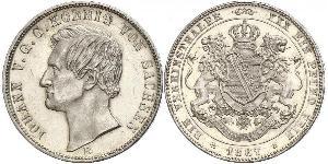 1 Thaler Royaume de Saxe (1806 - 1918) Argent Jean Ier de Saxe (1801-1873)